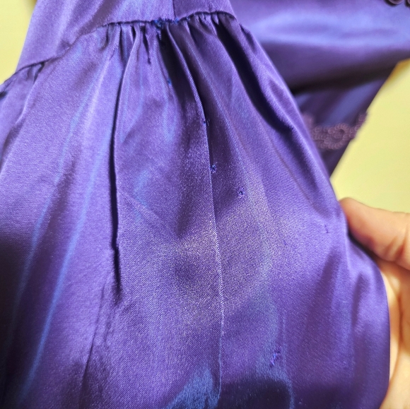 Vintage Cachet Purple Iridescent Beaded Strapless Homecoming Prom Dress - Picture 14 of 15